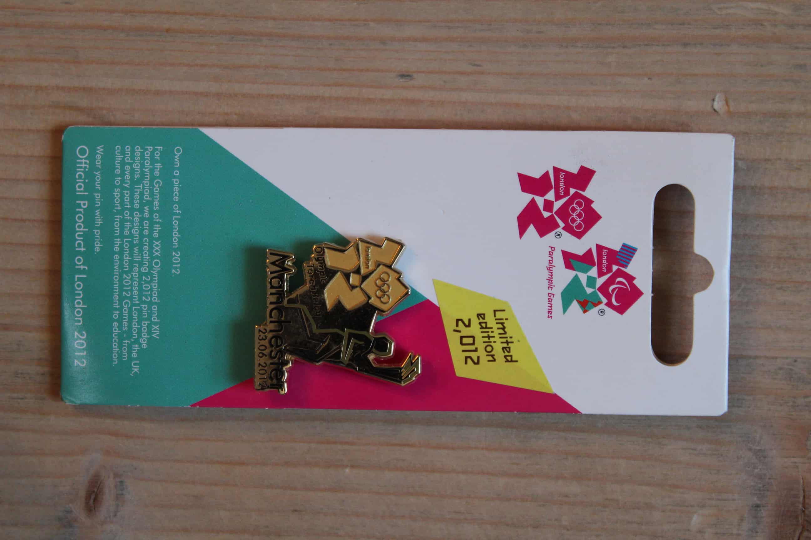 2012 LONDON OLYMPICS TORCH RELAY (MANCHESTER) PIN BADGE